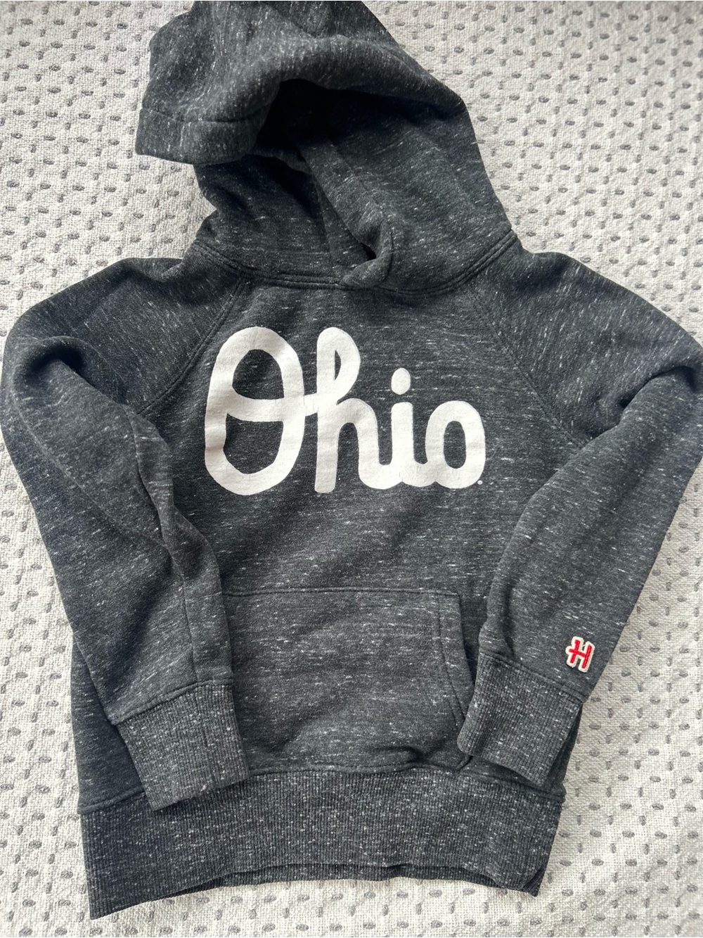 HOMAGE Dark Heather Gray Hoodie with White Ohio Script